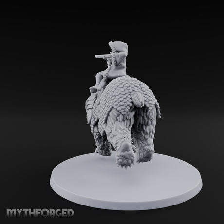 Taking Aim Rifle Bear Rider Miniature for Dungeons and Dragons, Pathfinder or other TTRPGs