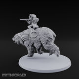 Taking Aim Rifle Bear Rider Miniature for Dungeons and Dragons, Pathfinder or other TTRPGs