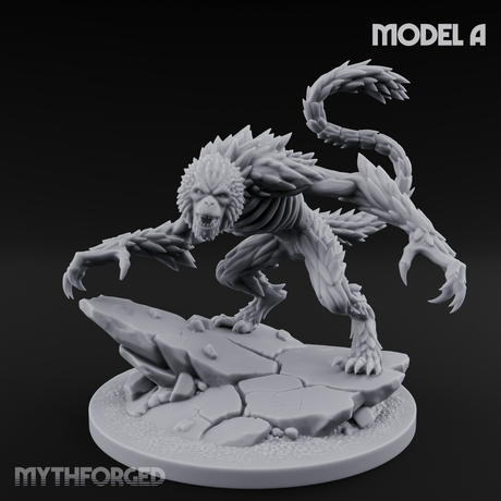 Snarling On Stone Barghest Beasts A Miniature for Dungeons and Dragons, Pathfinder or other TTRPGs