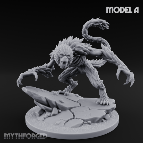 Snarling On Stone Barghest Beasts A Miniature for Dungeons and Dragons, Pathfinder or other TTRPGs