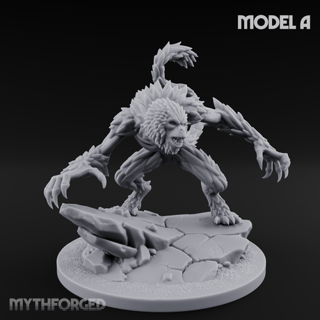 Snarling On Stone Barghest Beasts A Miniature for Dungeons and Dragons, Pathfinder or other TTRPGs