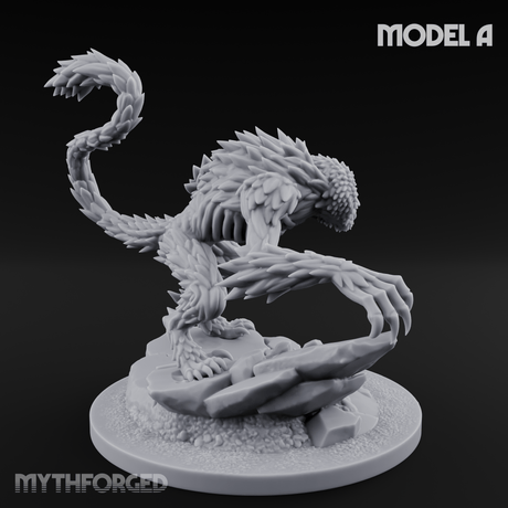 Snarling On Stone Barghest Beasts A Miniature for Dungeons and Dragons, Pathfinder or other TTRPGs