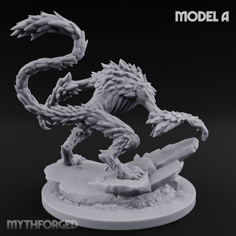 Snarling On Stone Barghest Beasts A Miniature for Dungeons and Dragons, Pathfinder or other TTRPGs