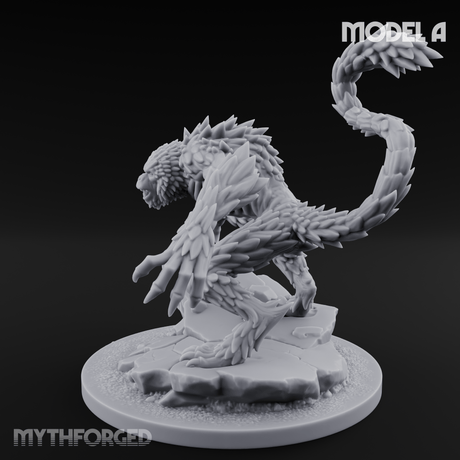 Snarling On Stone Barghest Beasts A Miniature for Dungeons and Dragons, Pathfinder or other TTRPGs