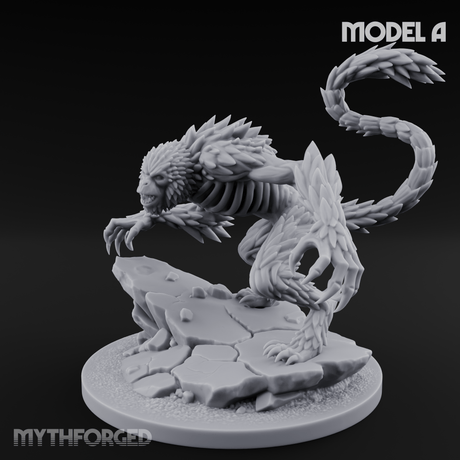 Snarling On Stone Barghest Beasts A Miniature for Dungeons and Dragons, Pathfinder or other TTRPGs