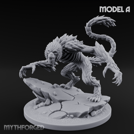 Snarling On Stone Barghest Beasts A Miniature for Dungeons and Dragons, Pathfinder or other TTRPGs