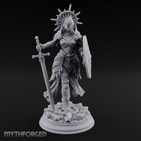 Halo Crowned Defender Aasimar Paladin Miniature for Dungeons and Dragons, Pathfinder or other TTRPGs