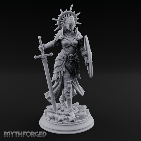 Halo Crowned Defender Aasimar Paladin Miniature for Dungeons and Dragons, Pathfinder or other TTRPGs