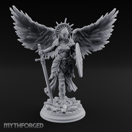 Halo Crowned Defender Aasimar Paladin Miniature for Dungeons and Dragons, Pathfinder or other TTRPGs