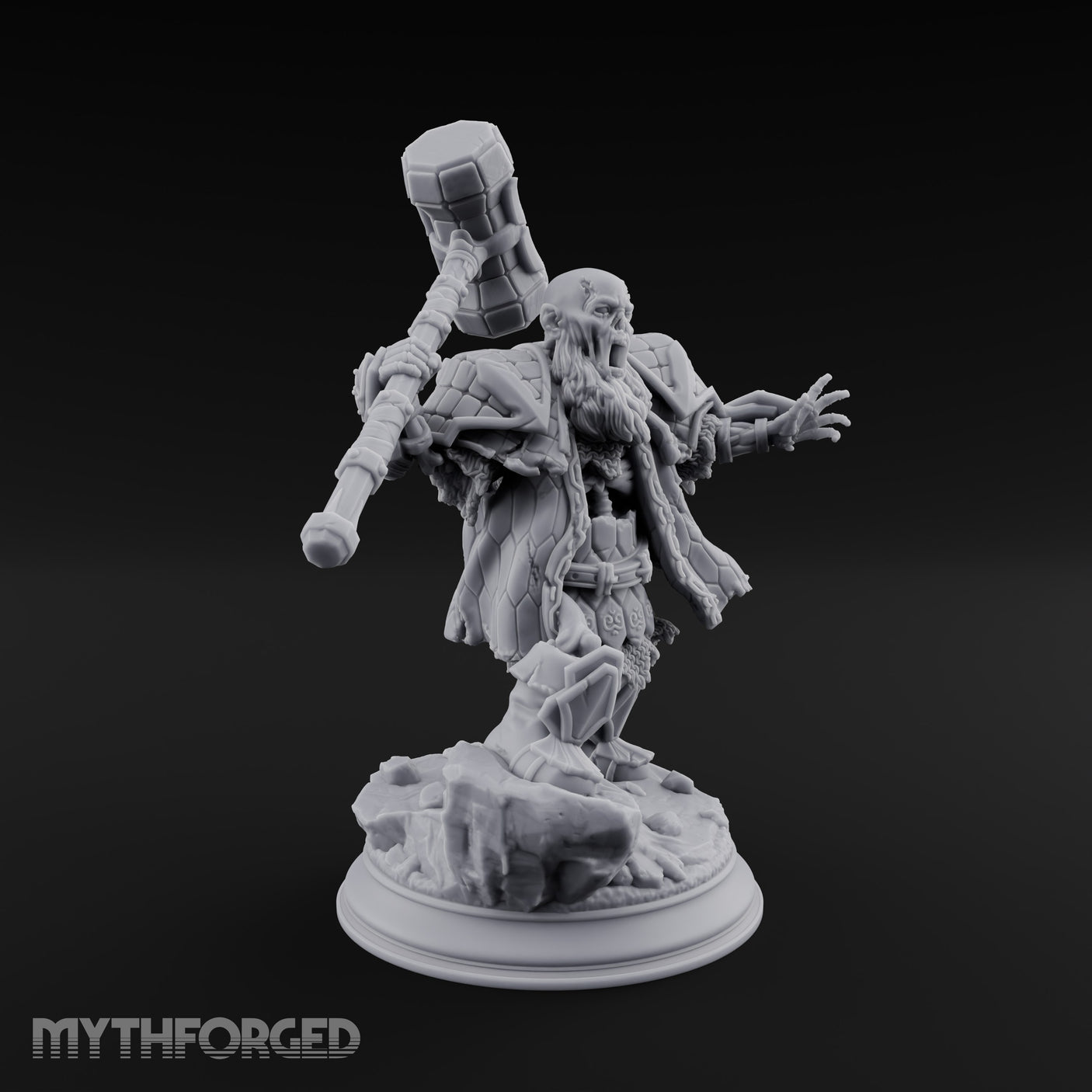 Risen and Roaring Undead Dwarf Warrior E