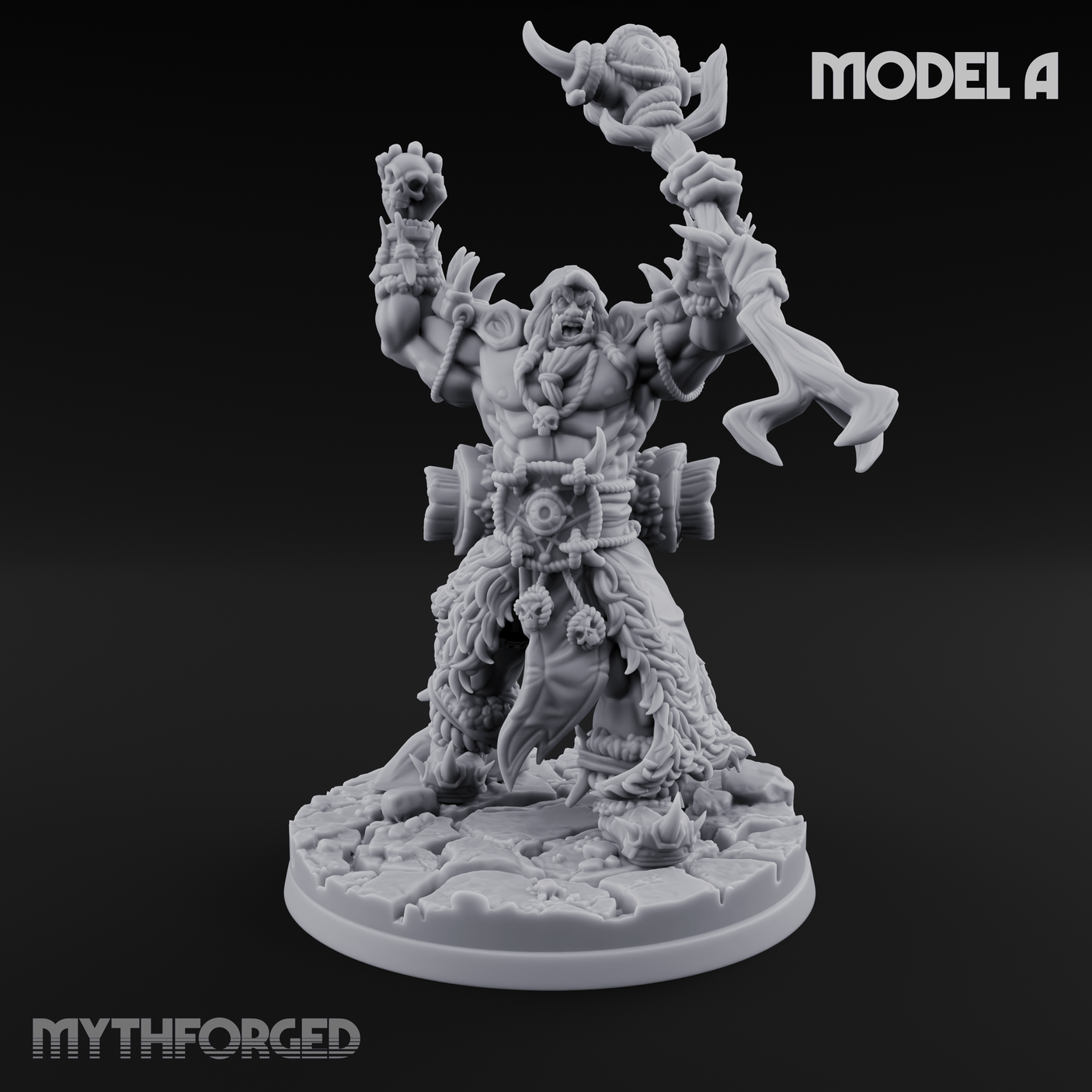 Arms Raised Conjuring Orc Sorcerers Miniature for Dungeons and Dragons, Pathfinder or other TTRPGs