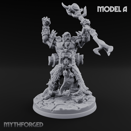 Arms Raised Conjuring Orc Sorcerers A Miniature for Dungeons and Dragons, Pathfinder or other TTRPGs