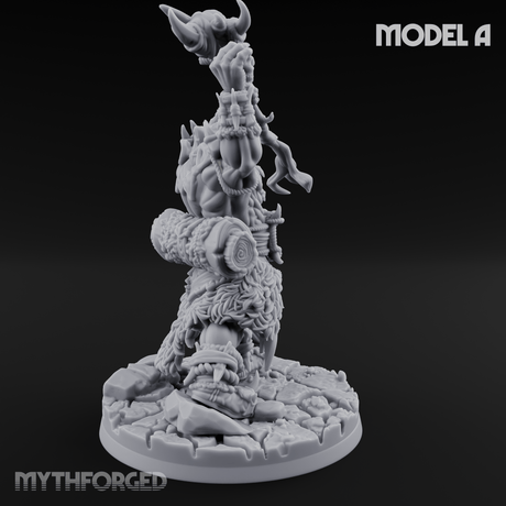 Arms Raised Conjuring Orc Sorcerers A Miniature for Dungeons and Dragons, Pathfinder or other TTRPGs