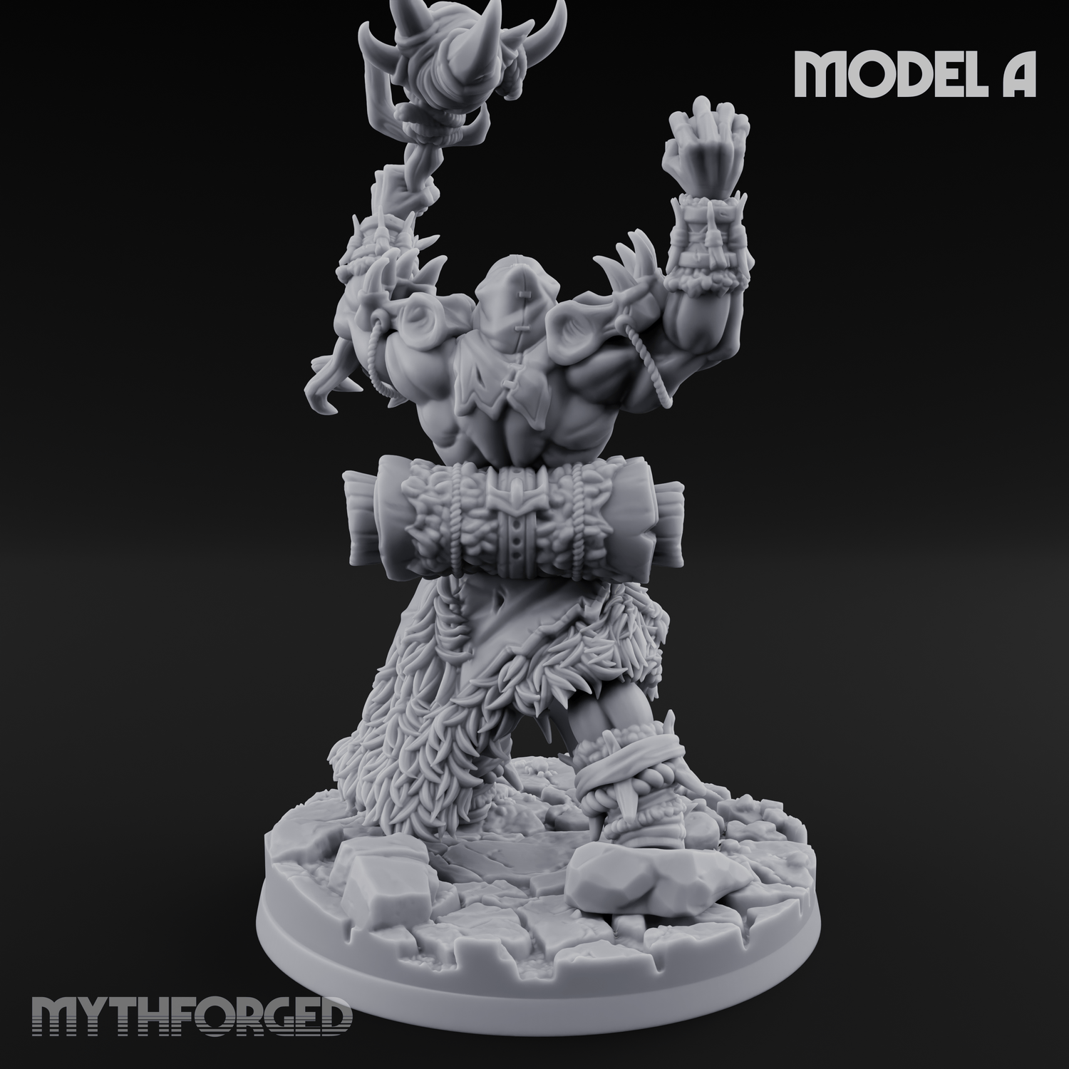Arms Raised Conjuring Orc Sorcerers A Miniature for Dungeons and Dragons, Pathfinder or other TTRPGs