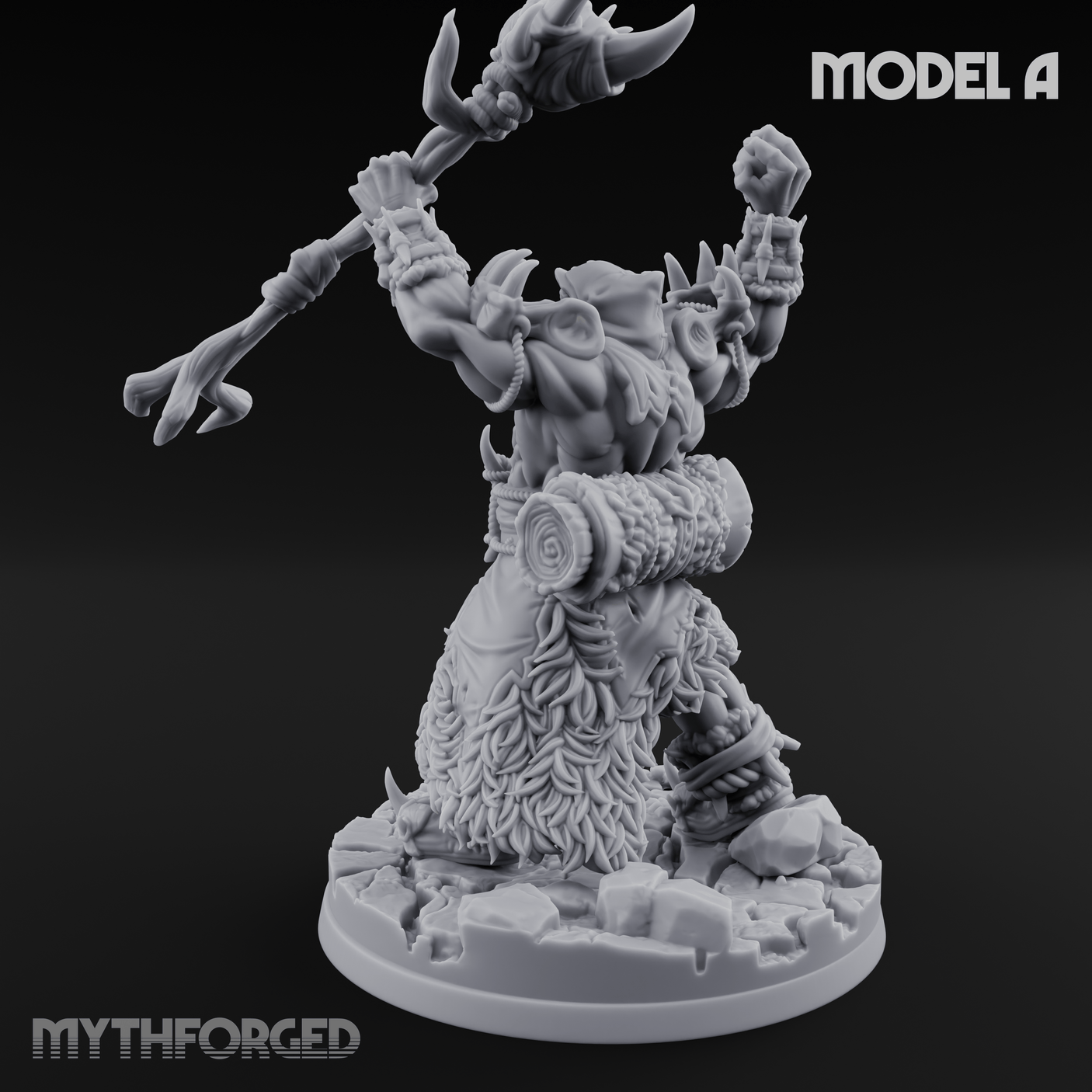 Arms Raised Conjuring Orc Sorcerers A Miniature for Dungeons and Dragons, Pathfinder or other TTRPGs