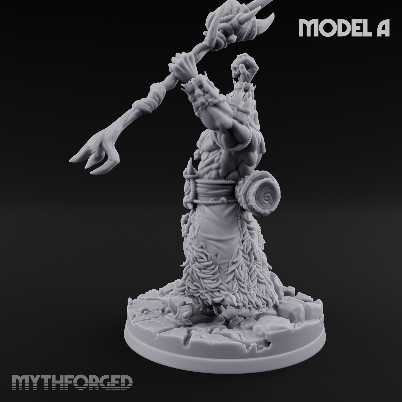 Arms Raised Conjuring Orc Sorcerers A Miniature for Dungeons and Dragons, Pathfinder or other TTRPGs