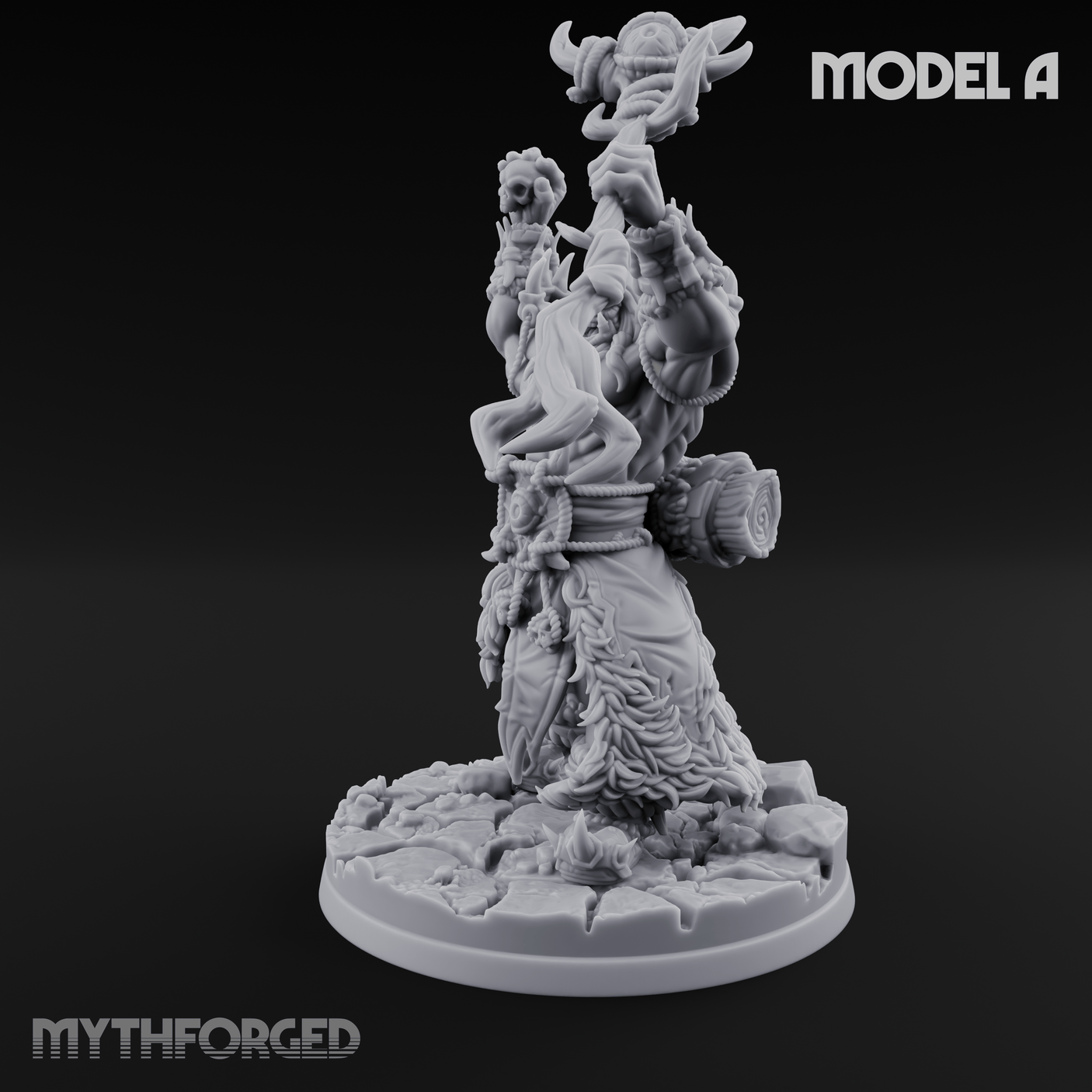 Arms Raised Conjuring Orc Sorcerers A Miniature for Dungeons and Dragons, Pathfinder or other TTRPGs