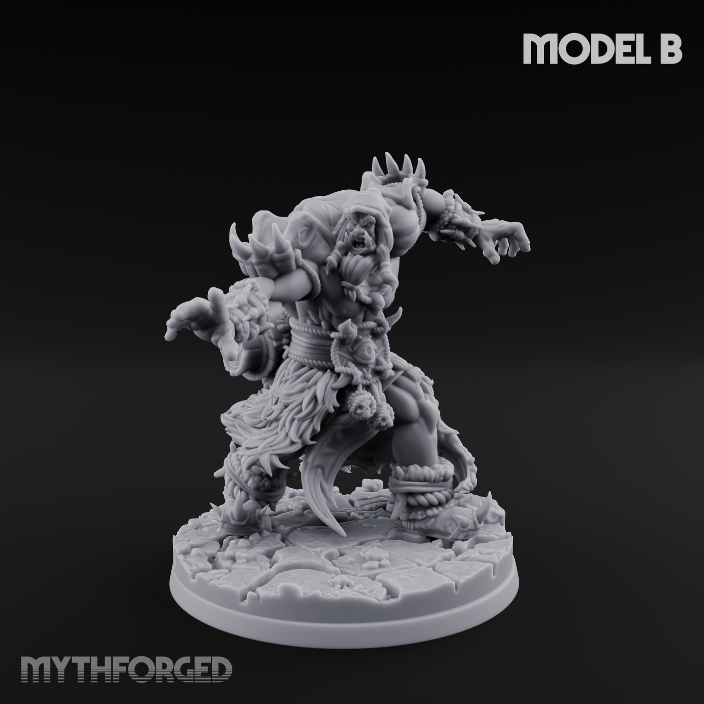 Arms Raised Conjuring Orc Sorcerers Miniature for Dungeons and Dragons, Pathfinder or other TTRPGs
