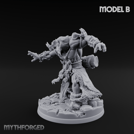 Arms Raised Conjuring Orc Sorcerers B Miniature for Dungeons and Dragons, Pathfinder or other TTRPGs