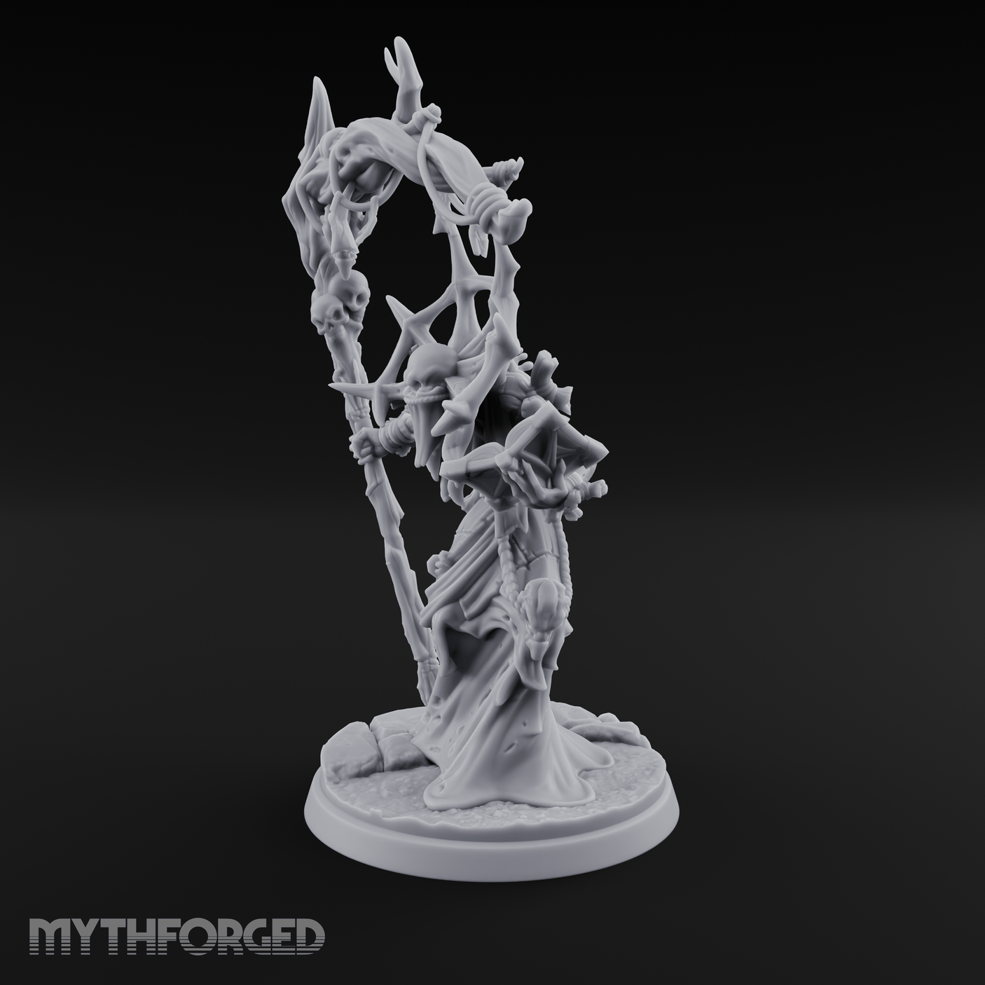 Scythe Wielding Lich Miniature for Dungeons and Dragons, Pathfinder or other TTRPGs