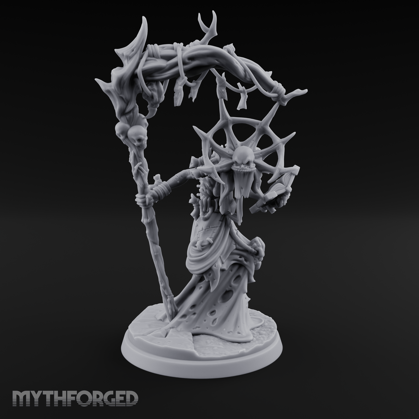 Scythe Wielding Lich Miniature for Dungeons and Dragons, Pathfinder or other TTRPGs