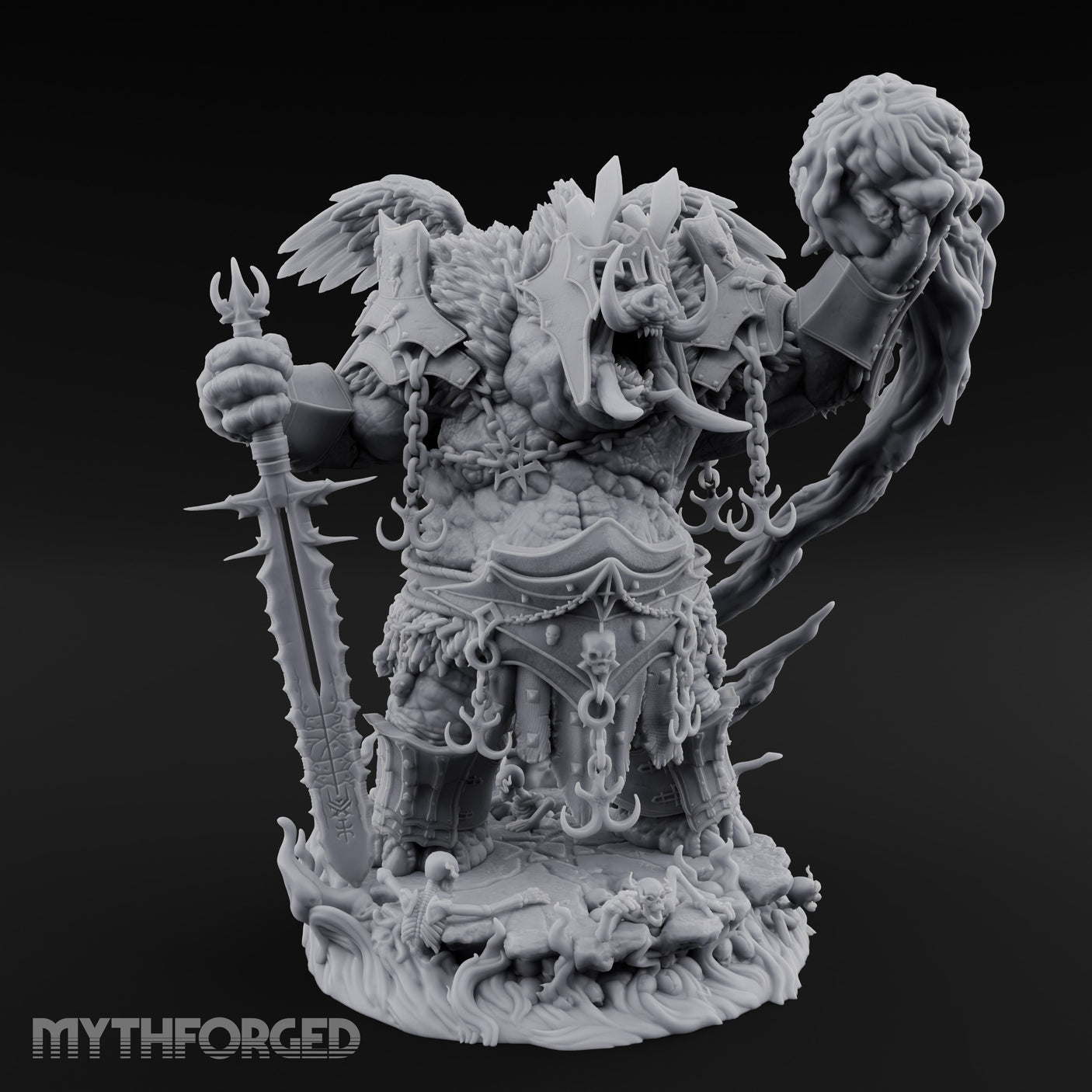 Soul Draining Demon Lord Miniature for Dungeons and Dragons, Pathfinder or other TTRPGs