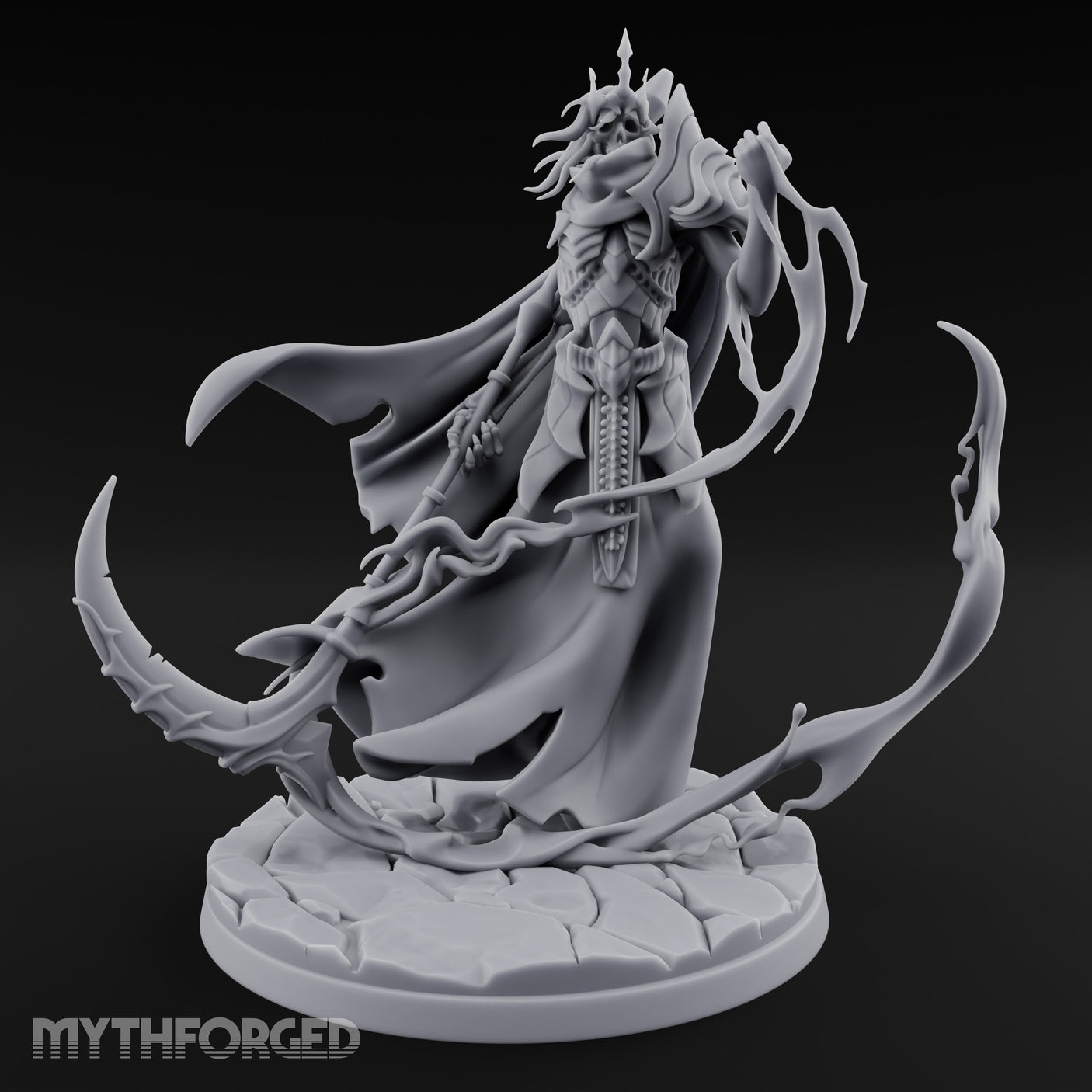 Soul Scythe Summoning Lich Gravecaller Miniature for Dungeons and Dragons, Pathfinder or other TTRPGs