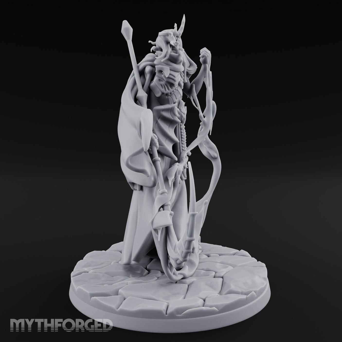 Soul Scythe Summoning Lich Gravecaller Miniature for Dungeons and Dragons, Pathfinder or other TTRPGs