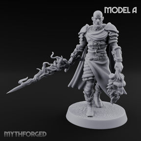 Soul Spear Wielding Human Ash Paladin A Miniature for Dungeons and Dragons, Pathfinder or other TTRPGs