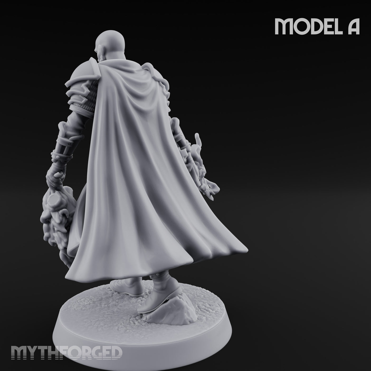 Soul Spear Wielding Human Ash Paladin A Miniature for Dungeons and Dragons, Pathfinder or other TTRPGs