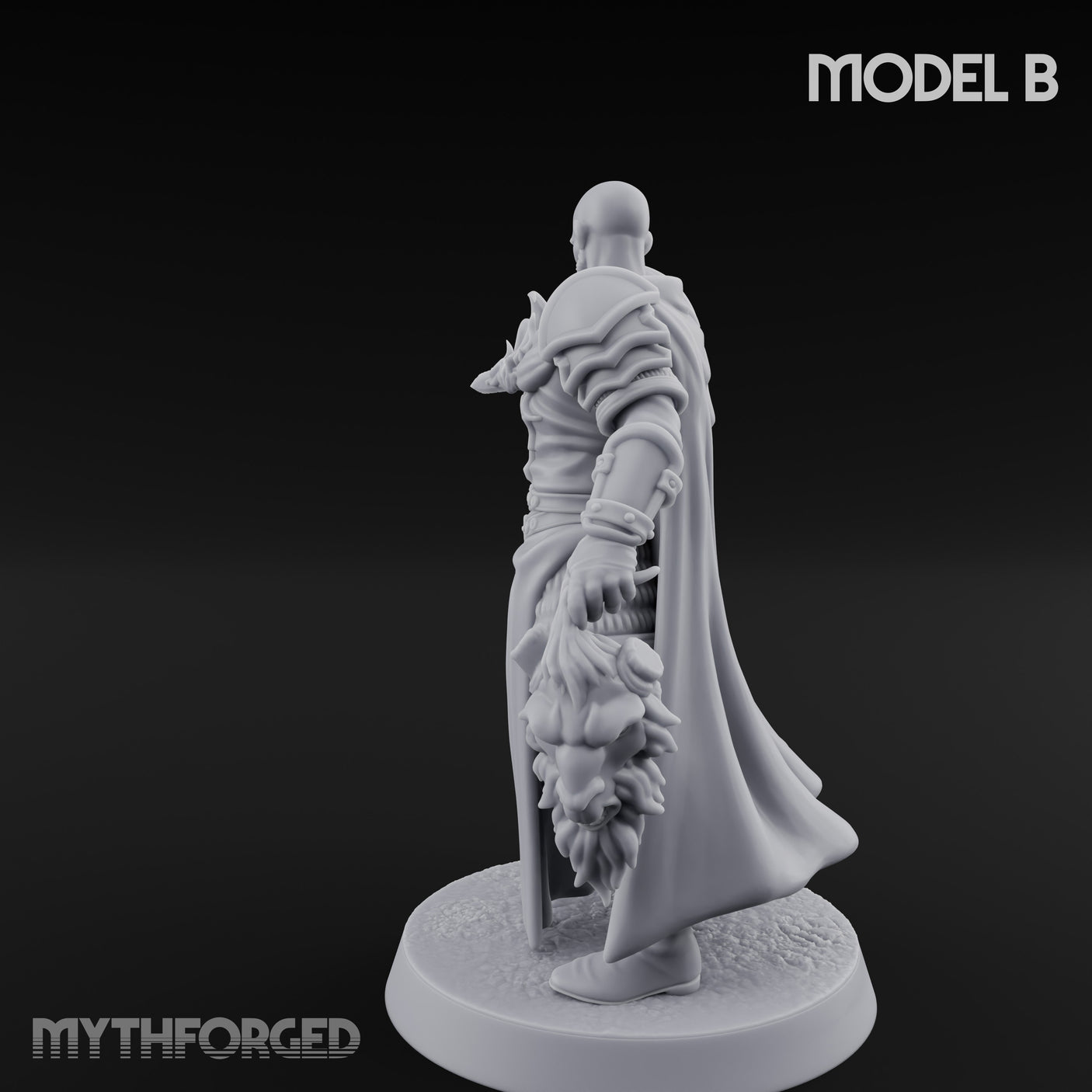 Soul Spear Wielding Human Ash Paladin B Miniature for Dungeons and Dragons, Pathfinder or other TTRPGs
