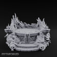 Soul-Wreathed Flame-Flanked Necromantic Ritual Dais Miniature for Dungeons and Dragons, Pathfinder or other TTRPGs