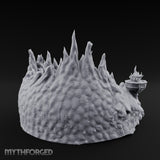 Soul-Wreathed Flame-Flanked Necromantic Ritual Dais Miniature for Dungeons and Dragons, Pathfinder or other TTRPGs