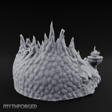 Soul-Wreathed Flame-Flanked Necromantic Ritual Dais Miniature for Dungeons and Dragons, Pathfinder or other TTRPGs