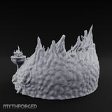 Soul-Wreathed Flame-Flanked Necromantic Ritual Dais Miniature for Dungeons and Dragons, Pathfinder or other TTRPGs