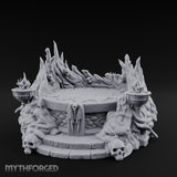 Soul-Wreathed Flame-Flanked Necromantic Ritual Dais Miniature for Dungeons and Dragons, Pathfinder or other TTRPGs