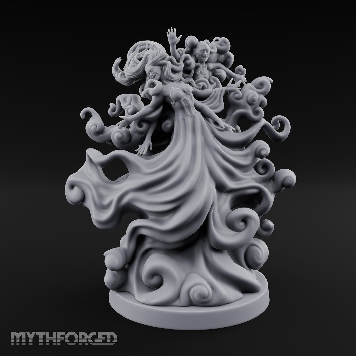 Souls Entwined Wailing Wraith Miniature for Dungeons and Dragons, Pathfinder or other TTRPGs