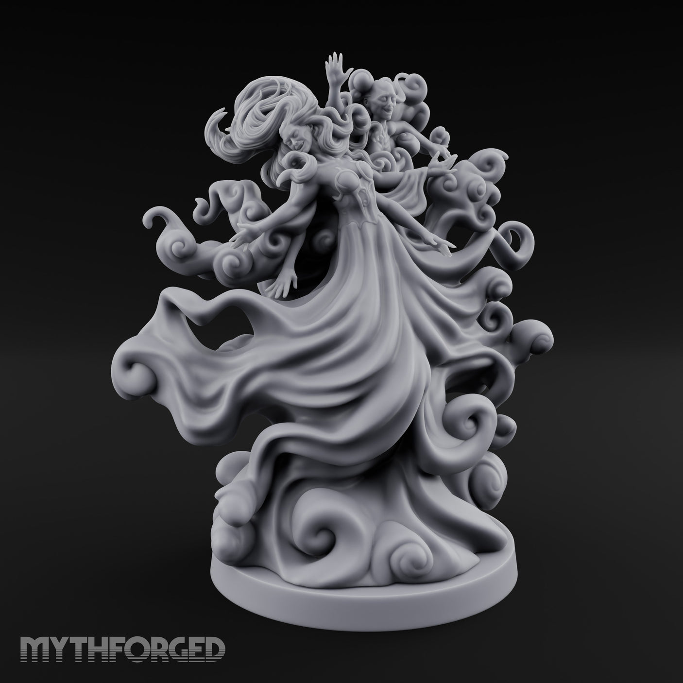 Souls Entwined Wailing Wraith Miniature for Dungeons and Dragons, Pathfinder or other TTRPGs