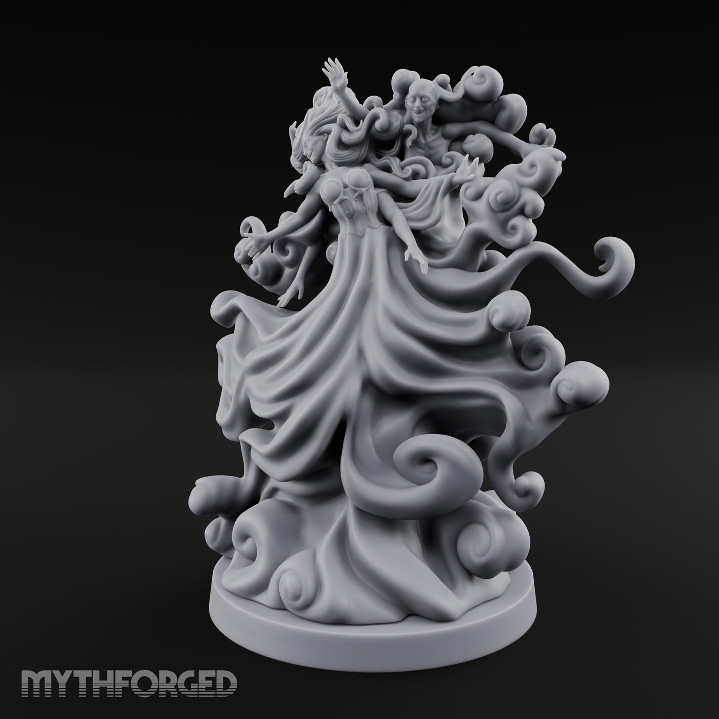 Souls Entwined Wailing Wraith Miniature for Dungeons and Dragons, Pathfinder or other TTRPGs