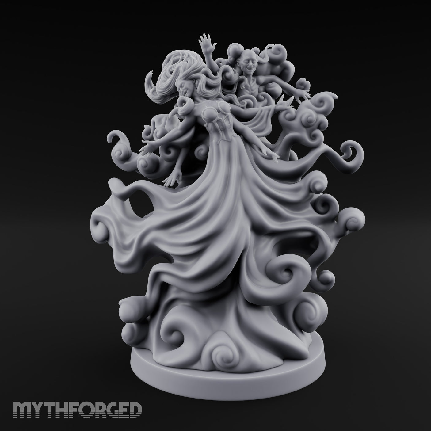 Souls Entwined Wailing Wraith Miniature for Dungeons and Dragons, Pathfinder or other TTRPGs