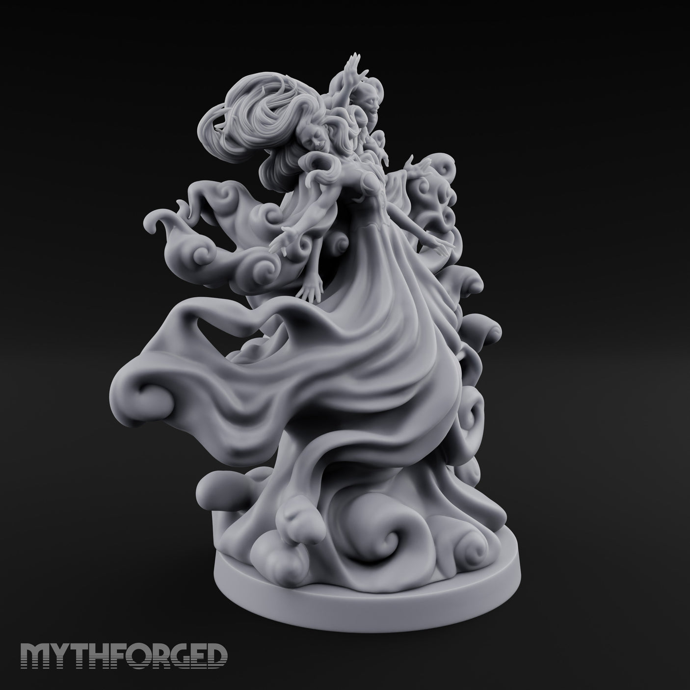 Souls Entwined Wailing Wraith Miniature for Dungeons and Dragons, Pathfinder or other TTRPGs