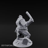 Cleaver Swinging Undead Ogre Butcher Miniature for Dungeons and Dragons, Pathfinder or other TTRPGs