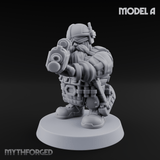 Guns Blazing Space Dwarf Assault Troopers A Miniature for Dungeons and Dragons, Pathfinder or other TTRPGs