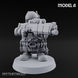 Guns Blazing Space Dwarf Assault Troopers Miniature for Dungeons and Dragons, Pathfinder or other TTRPGs
