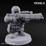 Guns Blazing Space Dwarf Assault Troopers A Miniature for Dungeons and Dragons, Pathfinder or other TTRPGs