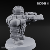 Guns Blazing Space Dwarf Assault Troopers A Miniature for Dungeons and Dragons, Pathfinder or other TTRPGs