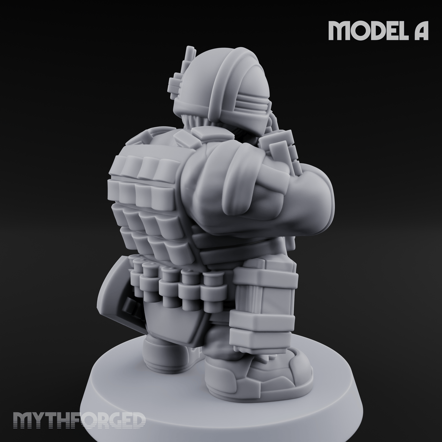 Guns Blazing Space Dwarf Assault Troopers A Miniature for Dungeons and Dragons, Pathfinder or other TTRPGs