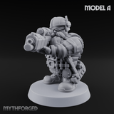 Guns Blazing Space Dwarf Assault Troopers A Miniature for Dungeons and Dragons, Pathfinder or other TTRPGs