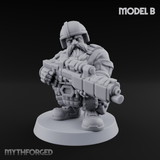 Guns Blazing Space Dwarf Assault Troopers Miniature for Dungeons and Dragons, Pathfinder or other TTRPGs
