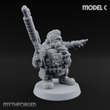 Guns Blazing Space Dwarf Assault Troopers Miniature for Dungeons and Dragons, Pathfinder or other TTRPGs